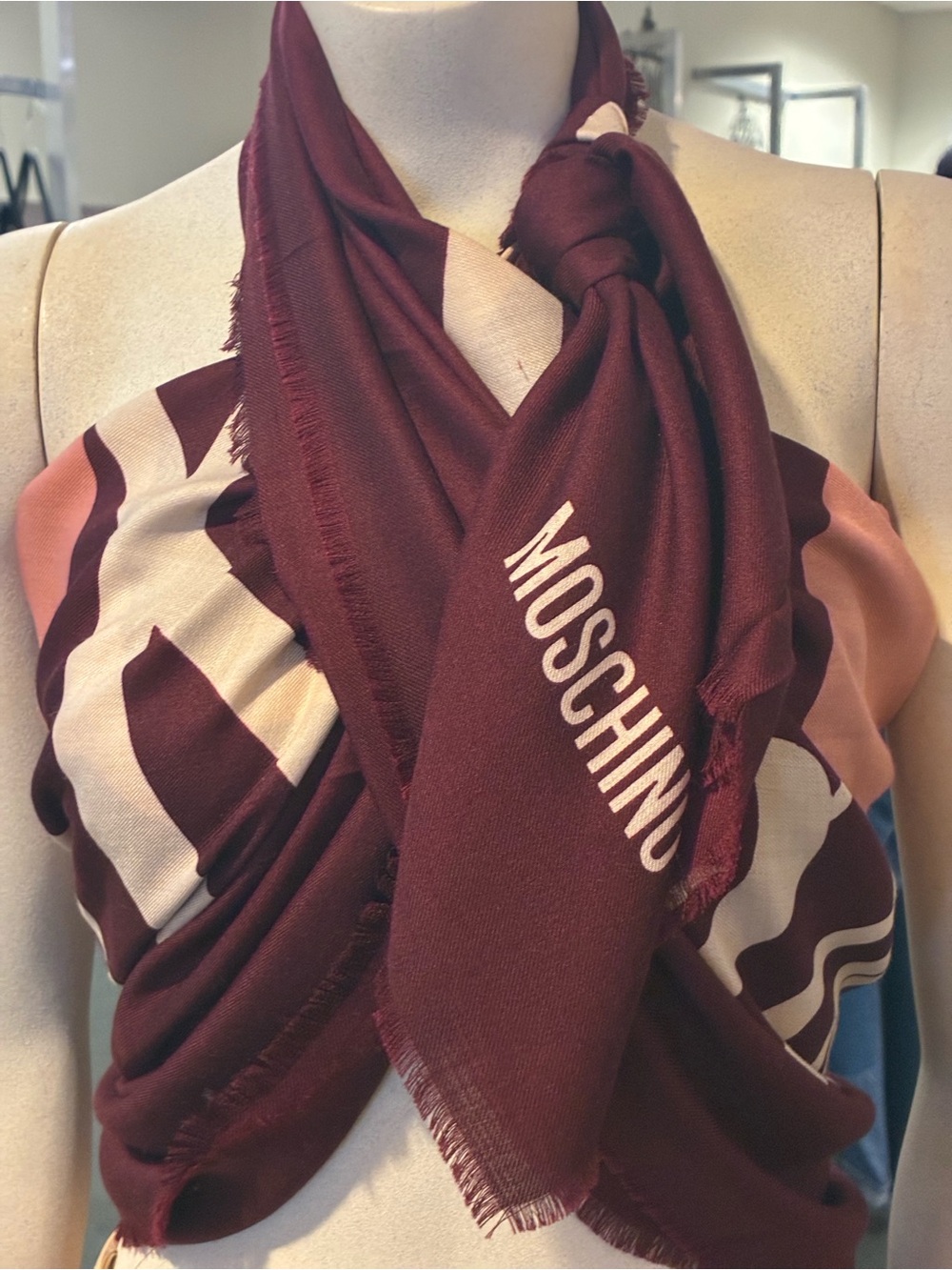 Moschino Archival/Vintage “Let’s Make Love!" Giant Shawl 52”x52” Never Worn